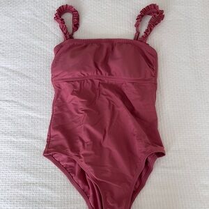 Mauve ruffle swimsuit